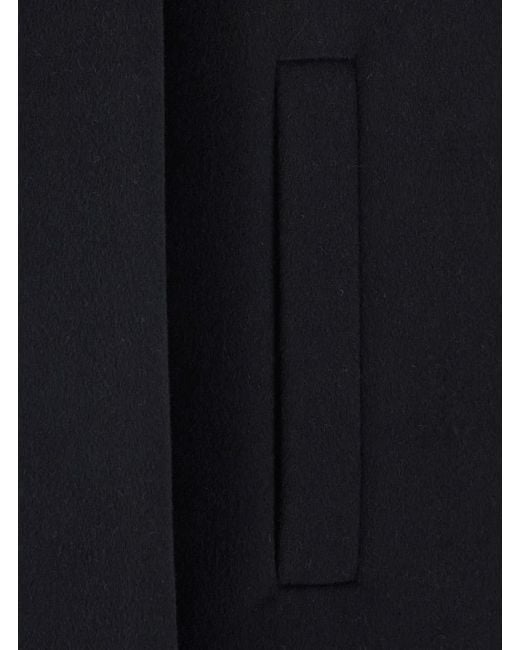 Twinset Black Coat With Notched Collar Polyester