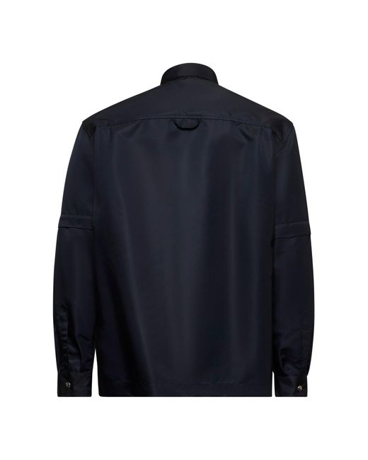 D 40 Blue Nylon Shirt Jacket for men