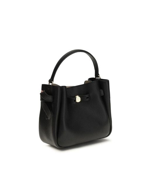 Tory Burch Black Calf Leather Bos Taurus Backet Bag