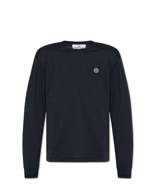 Stone Island Blue T-shirt With Long Sleeves, for men