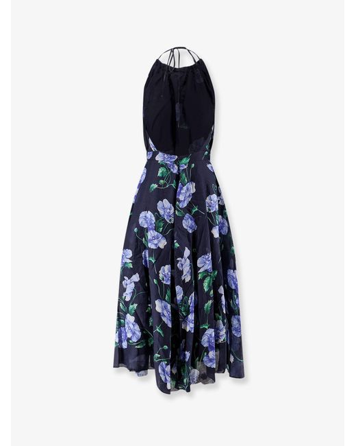 Lavi Blue Plumeria Ramie Dress