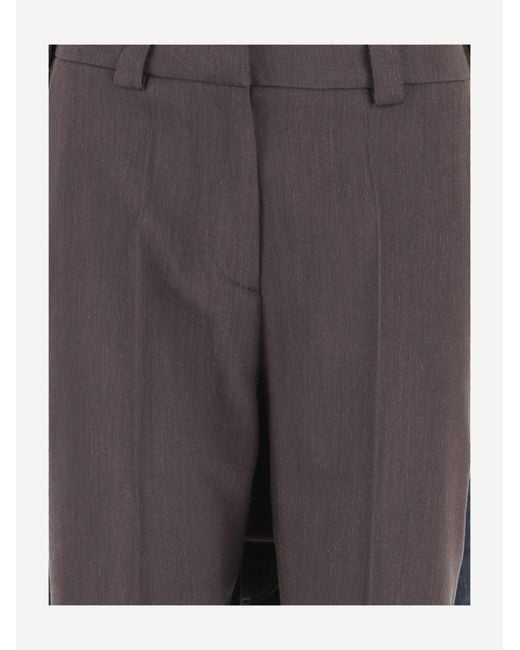 DARKPARK Gray Long Pants Viscose Blend Ramie Trousers