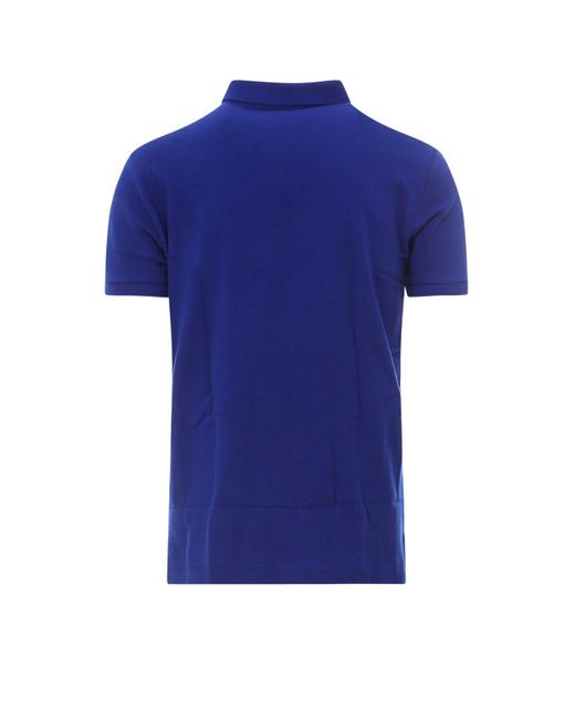 Ralph Lauren Blue Logo Embroidered Short-Sleeved Polo Shirt for men
