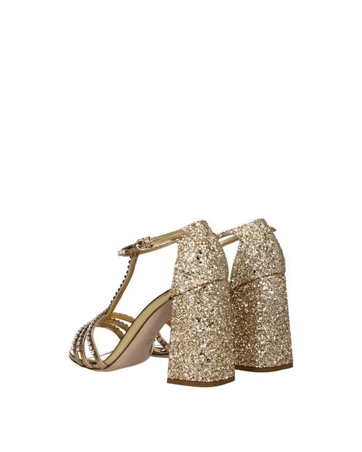 Miu Miu Metallic Plastic Platform Sandals