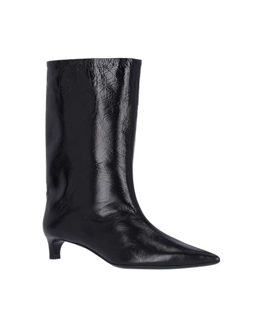 Jil Sander Black Leather Ankle Boots