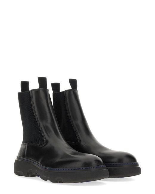 Burberry Black Leather Boot for men
