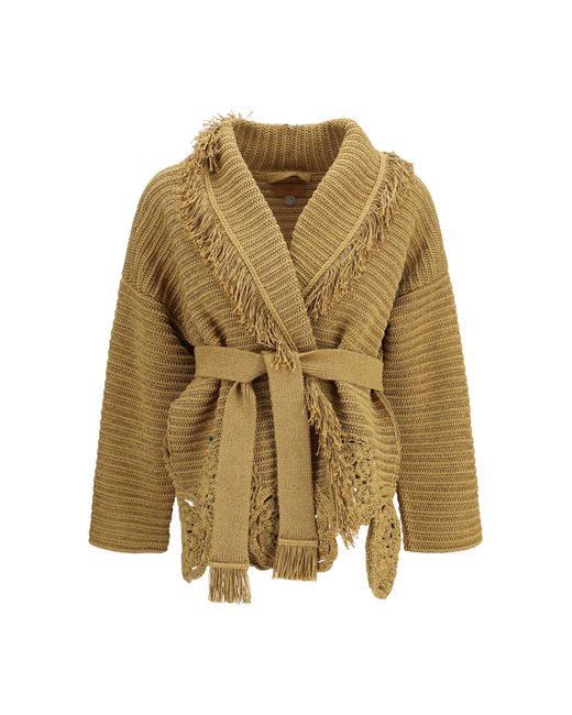 Alanui Metallic Island Memories Cardigan Polyester; Cotton