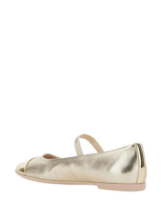 Emporio Armani White Ballet Shoes Calf Leather Ballerinas