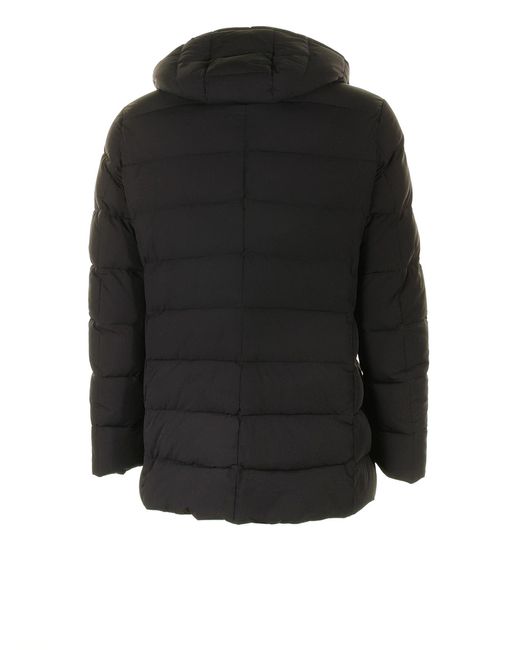 Moorer Black Quilted Down Jacket With Hood for Men Lyst