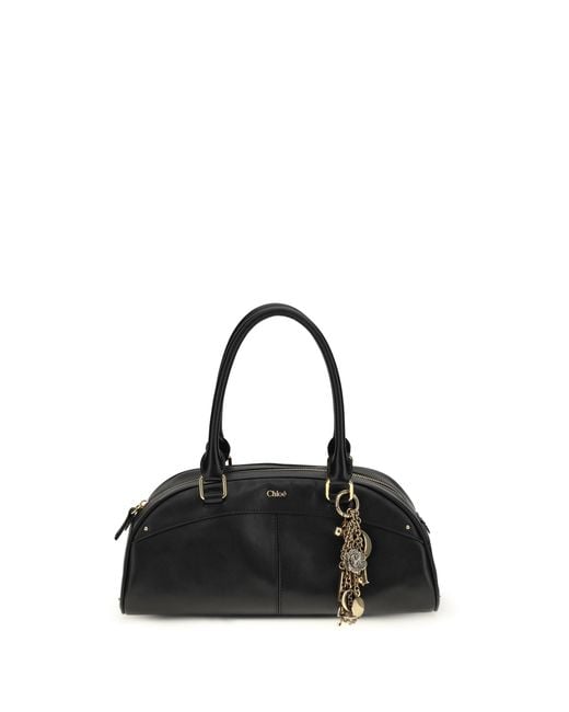 Chloé Black Bowling Handbag Calfskin Calf Leather Shoulder Bags