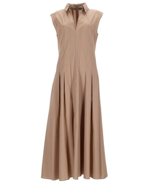 Fay Brown Sleeveless Cotton Dress