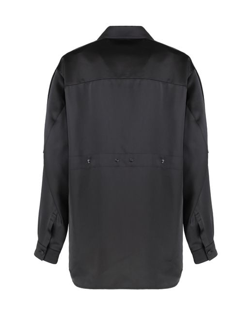 Moncler Black Shirt Technical Fabric Polyester