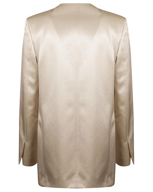Philosophy Di Lorenzo Serafini Natural Double-Breasted V-Neck Blazer