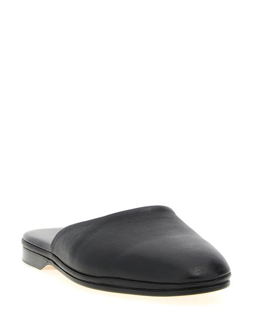 Brioni Black Calfskin Mules