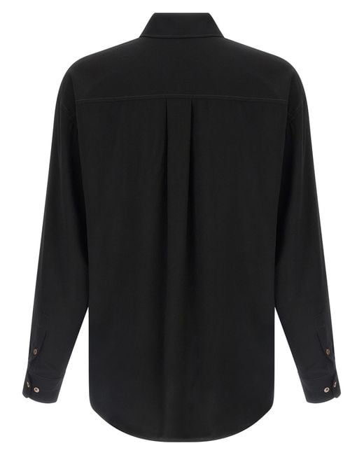 Lemaire Black Viscose Wool Shirt for men