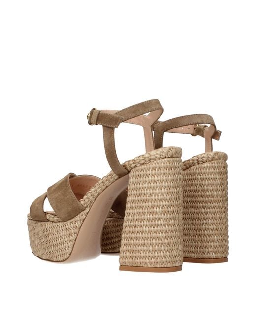 Gianvito Rossi Brown Leather Platform Sandals