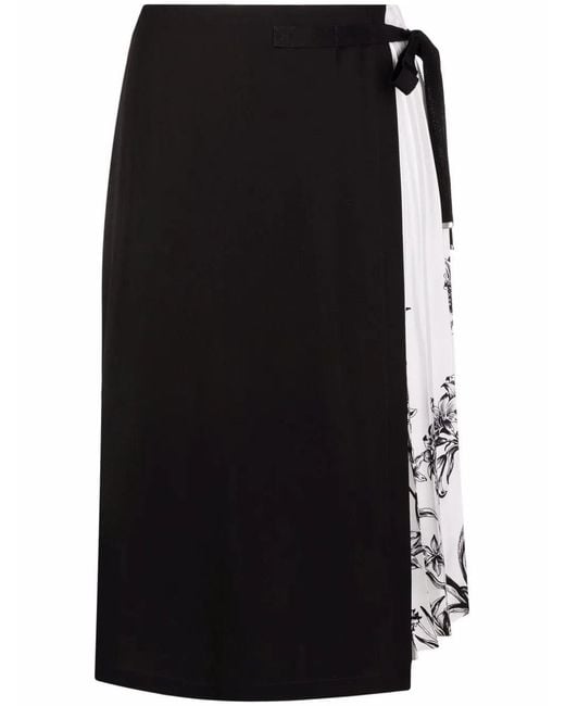 Ferragamo Black Pleated Silk Skirt