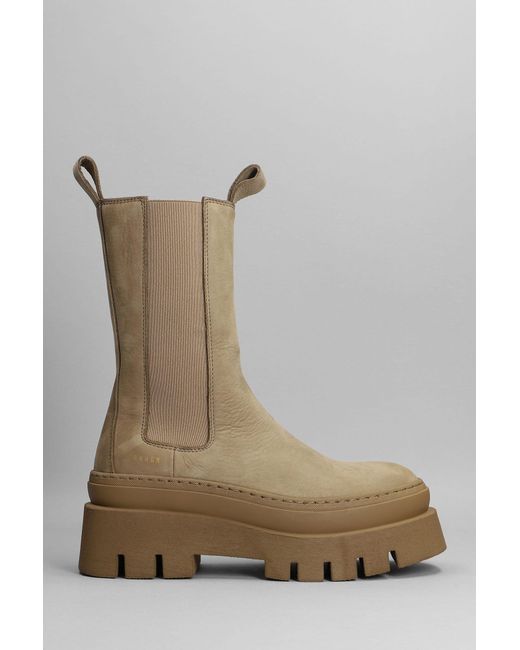 COPENHAGEN Combat Boots In Taupe Nubuck 
