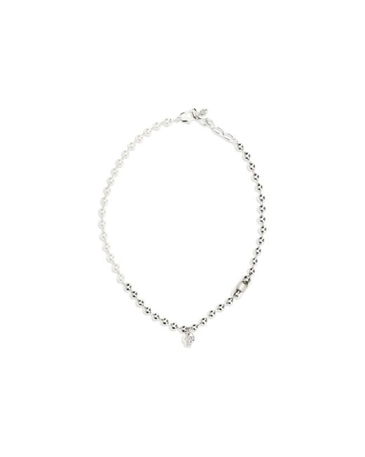 McQueen White Pearl Skull Necklace Brass Necklaces for men