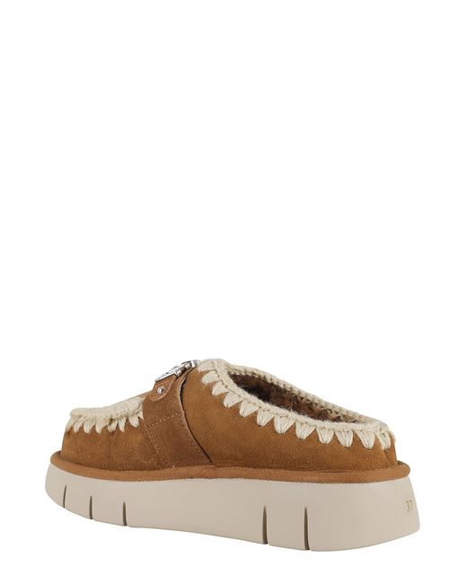 Mou Brown Bounce Clog Metal Logo