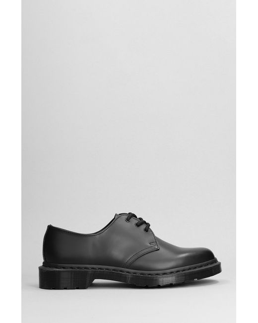 Dr. Martens Gray 1461 Lace Up Shoes In Black Leather for men