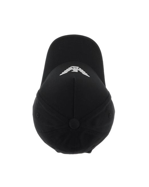 Emporio Armani Black Baseball Cap With Logo for men