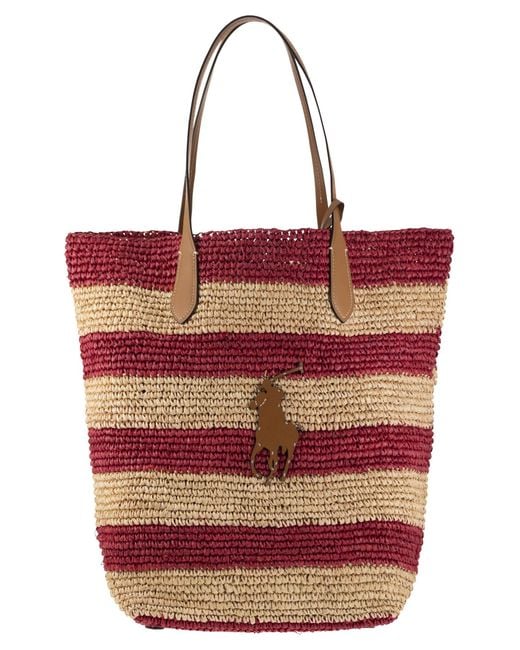 Polo Ralph Lauren Red Big Pony Canvas Tote
