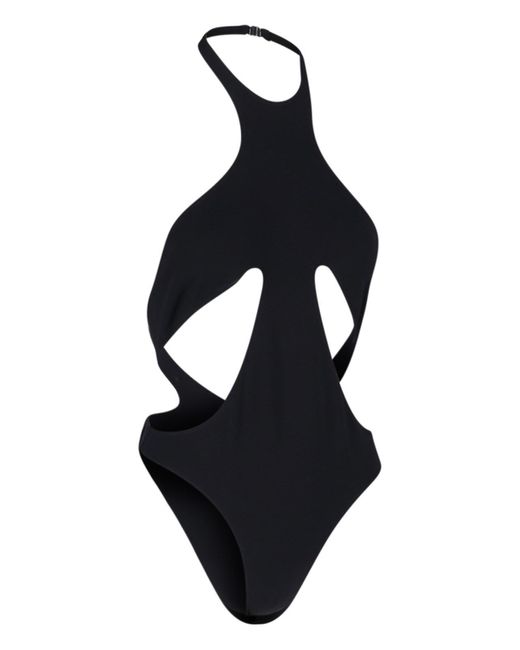 Mugler Onepiece Swimsuit With Cutout Details in Black Lyst UK
