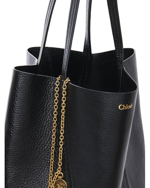 Chloé Black Spin Leather Shoulder Bag