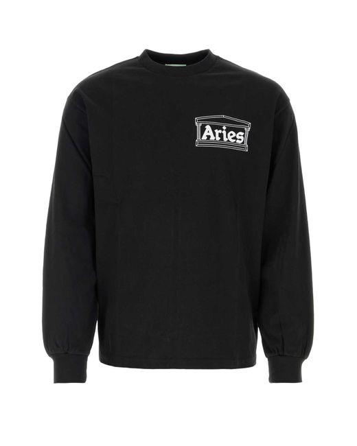 Aries Black Cotton T-Shirt