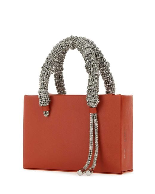 Kara Red Brick Nappa Leather Handbag