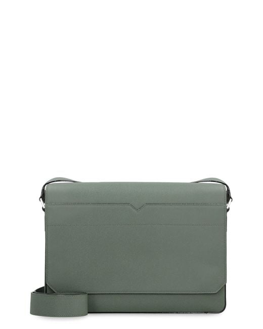 Valextra Green Leather Messenger Bag Calf for men