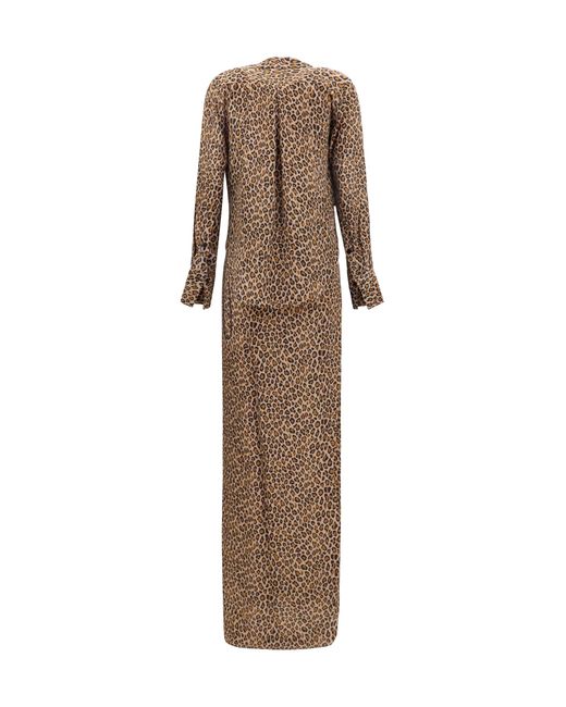 Sa Su Phi Natural Print Cross-Over Crêpe De Chine Maxi Dress Silk Long