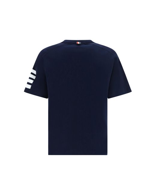 Thom Browne Blue T-Shirt Horizontal Bands for men