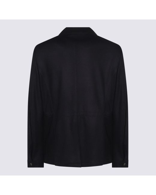 Canali Black Wool Casual Jacket for men