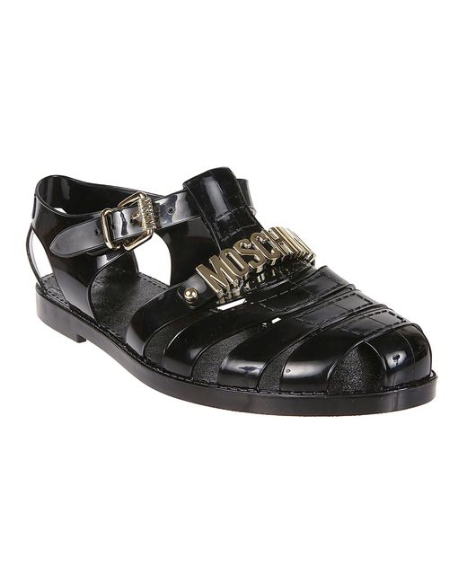 Moschino Black Jelly15 Sandals for men