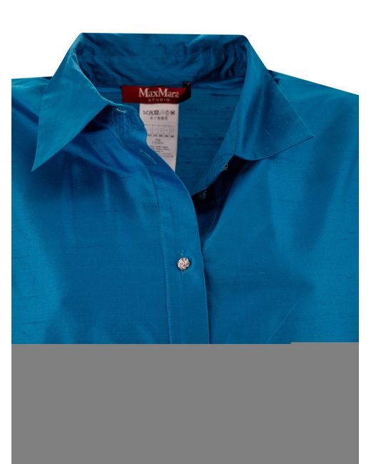 Max Mara Studio Blue Taffeta Shirt