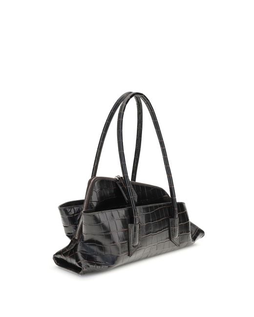 The Attico Black Small La Passeggiata Shoulder Bag Calf Leather Bos Taurus
