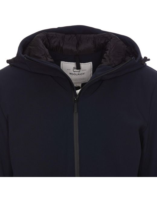 Woolrich Blue Pacific Soft Shell Down Jacket for men