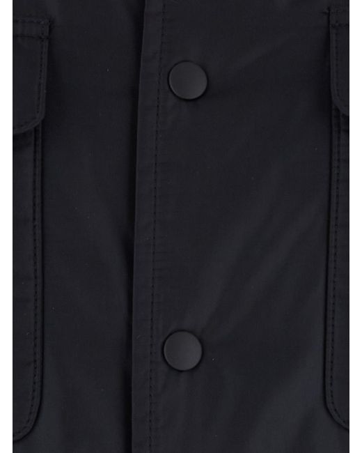 Aspesi Blue Jacket High-Collar Tech Fabric Polyamide Coat for men