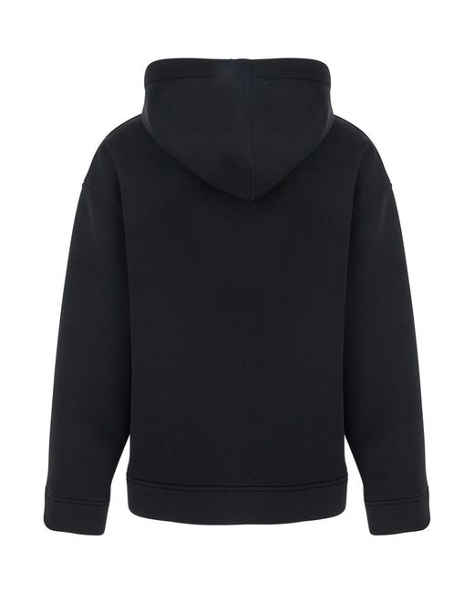 Le Plain Blue Jacket With Fixed Hood And Two Front Pockets