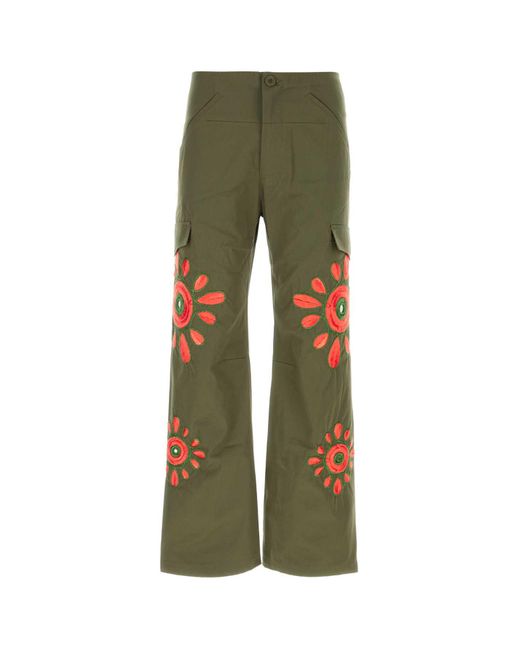 Bluemarble Green Army Cotton Cargo Pant for men