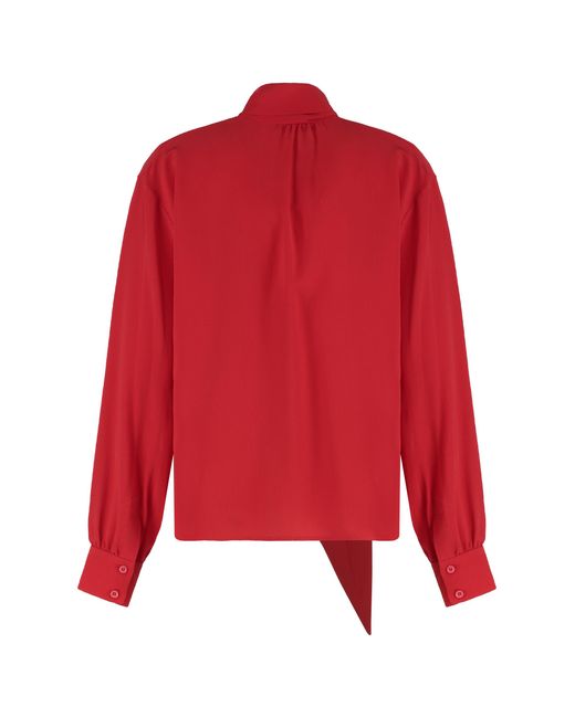 Prada Red Blouse Silk Blouses