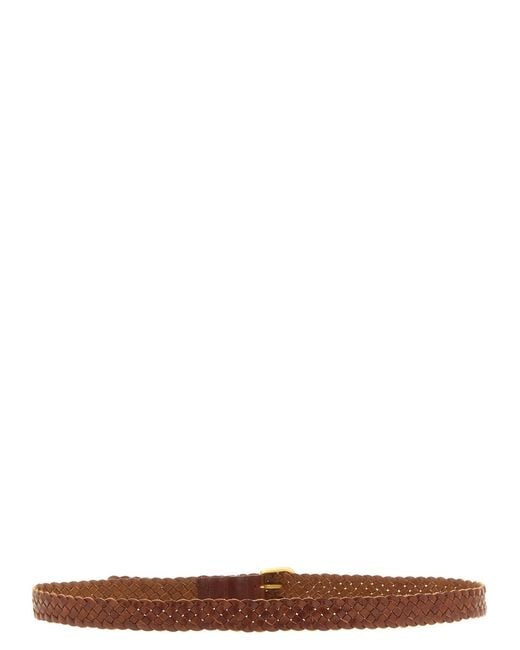 Saint Laurent White Calfskin Regular Belt for men