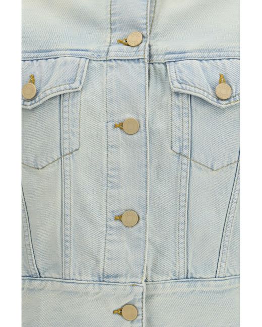Jacob Cohen White Denim Jacket Cotton