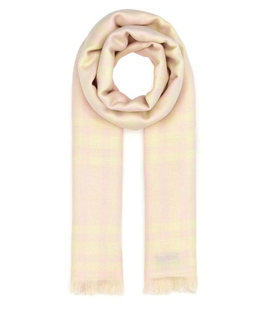 Burberry Natural Printed Wool Blend Scarf for men