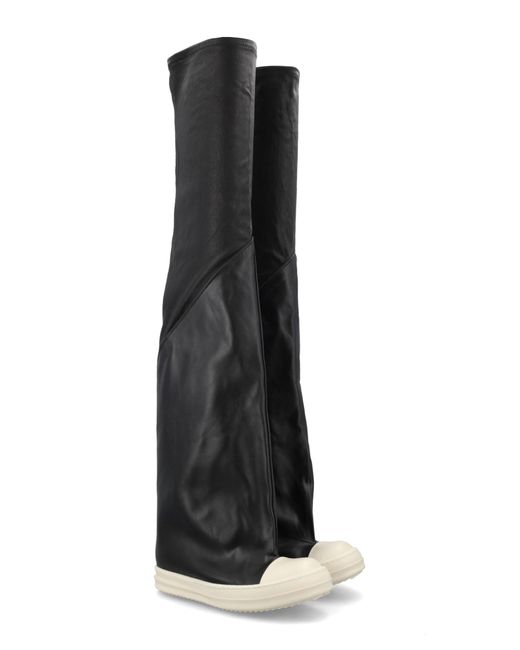 Rick Owens White Oblique Tight High Sneakers