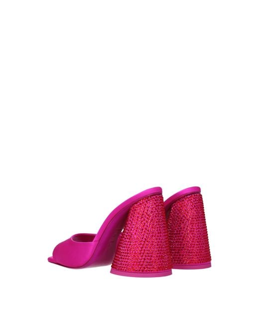 The Attico Pink Satin Platform Sandals
