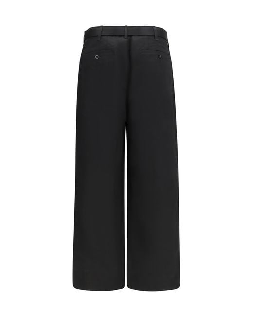 Sacai Black Cotton Chino Pants for men