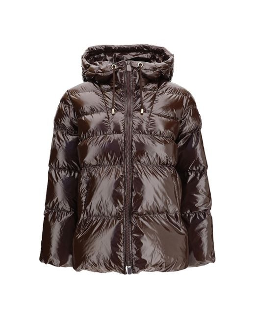 Pinko Brown Hooded Eleodoro Down Jacket